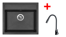 Sinks SOLO 560 Metalblack + ELASTA S černá matná 